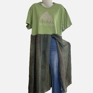 Upcycled boho maxi t-shirt.